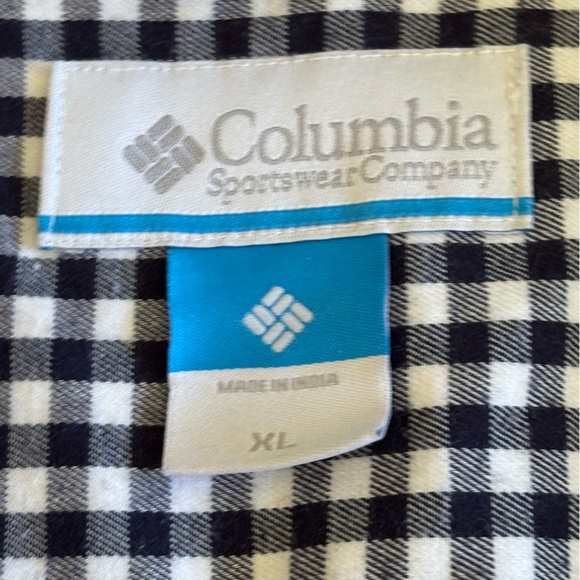 Columbia Men’s XL Rapid Rivers black white gingham long sleeve button down - Picture 4 of 10